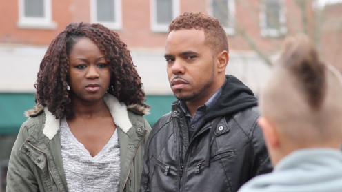 Raven Demi Massey and Leroy Kelly on location and completely in character.